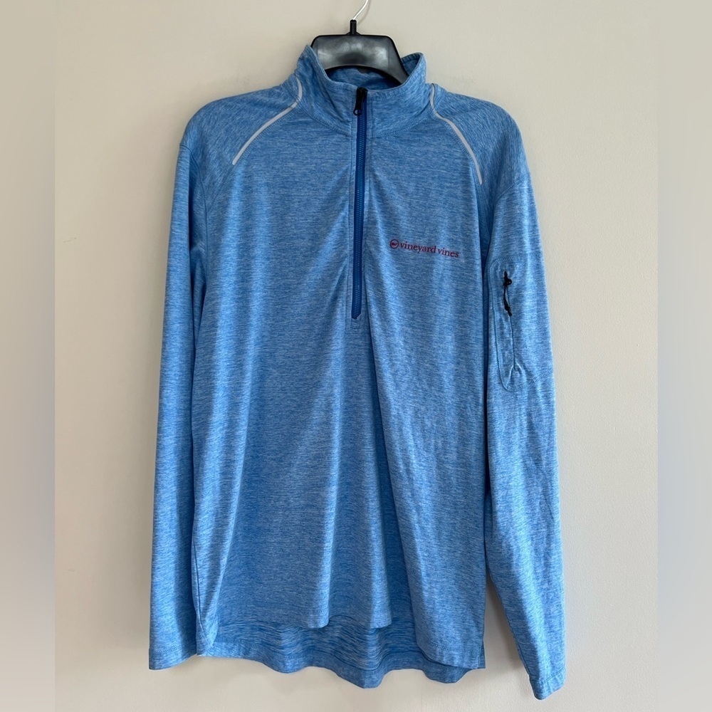 Vineyard Vines Performance Jersey Half-Zip Long Sleeve Pullover in Hull Blue, M